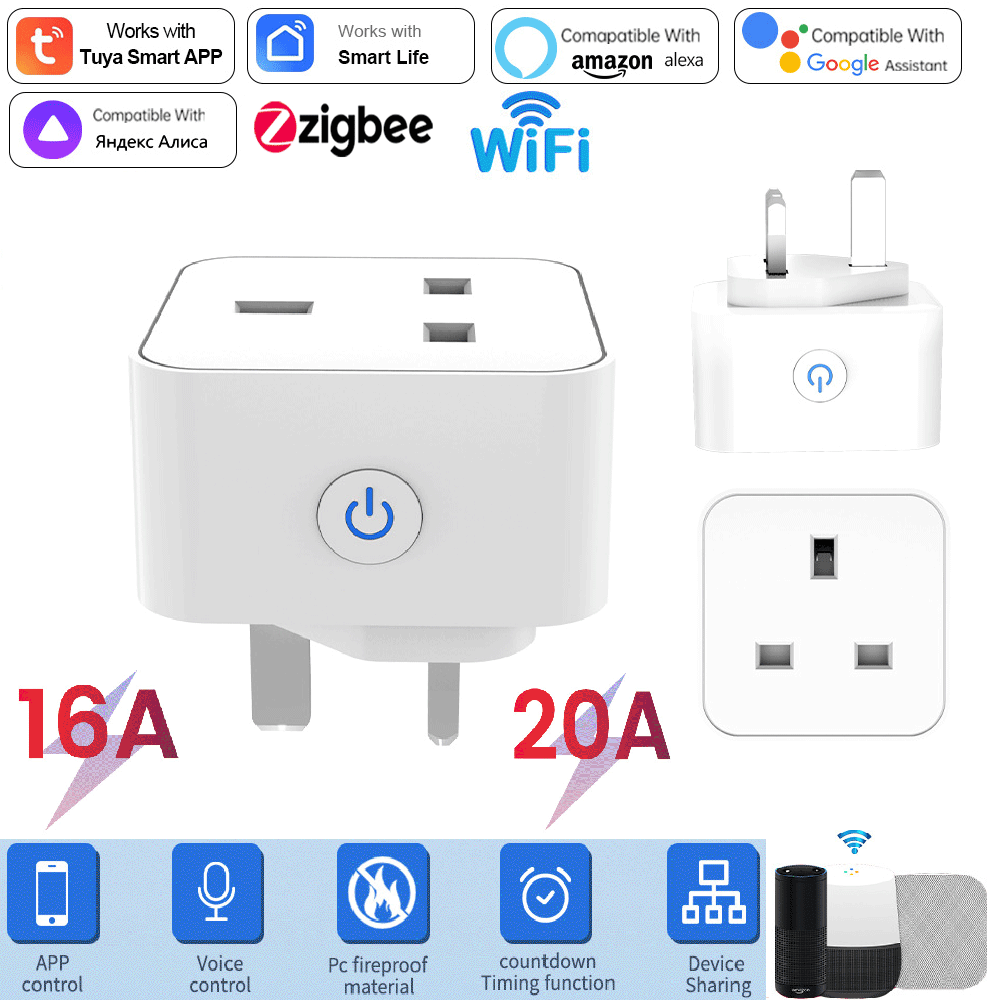 Travel Accessories Uk - Tuya Smart Socket 16A/20A WiFi atau