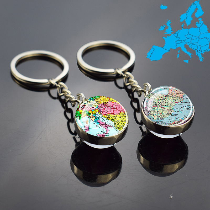 Travel Accessories Italy - Gantungan Kunci Peta Negara-negara Eropa Prancis