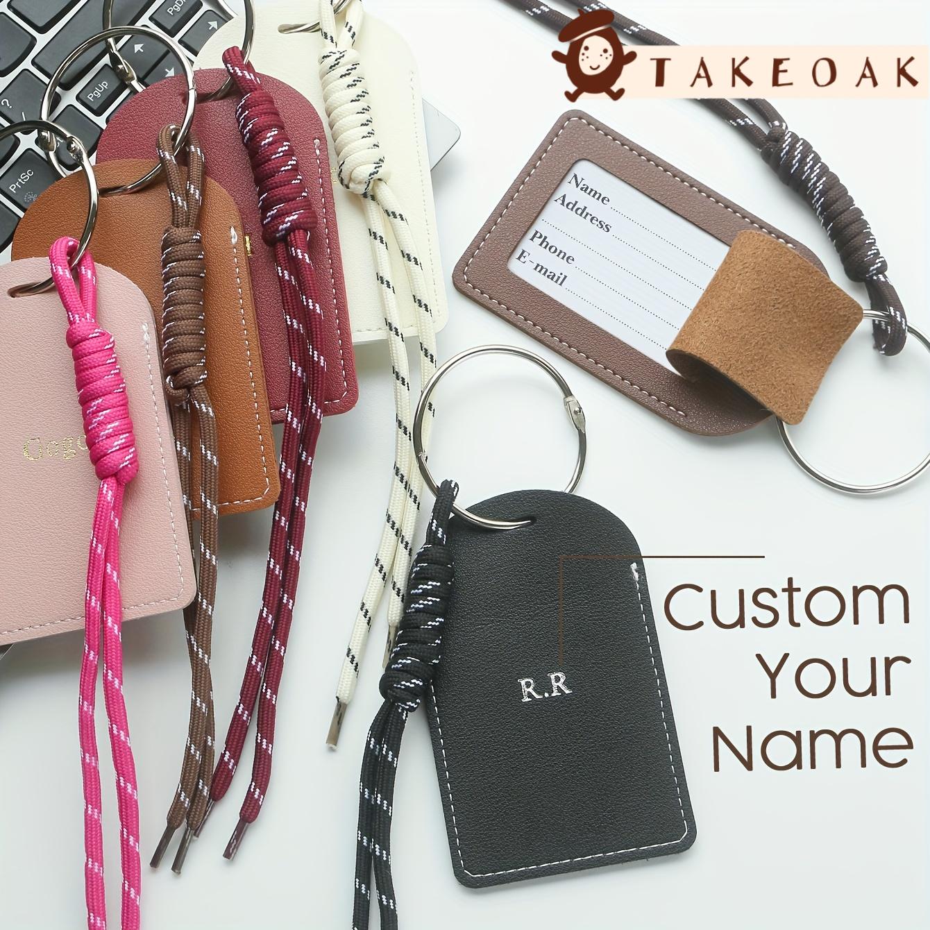 Travel Accessories With Kids - Tag Bagasi Kulit Inisial Ganda Kustom