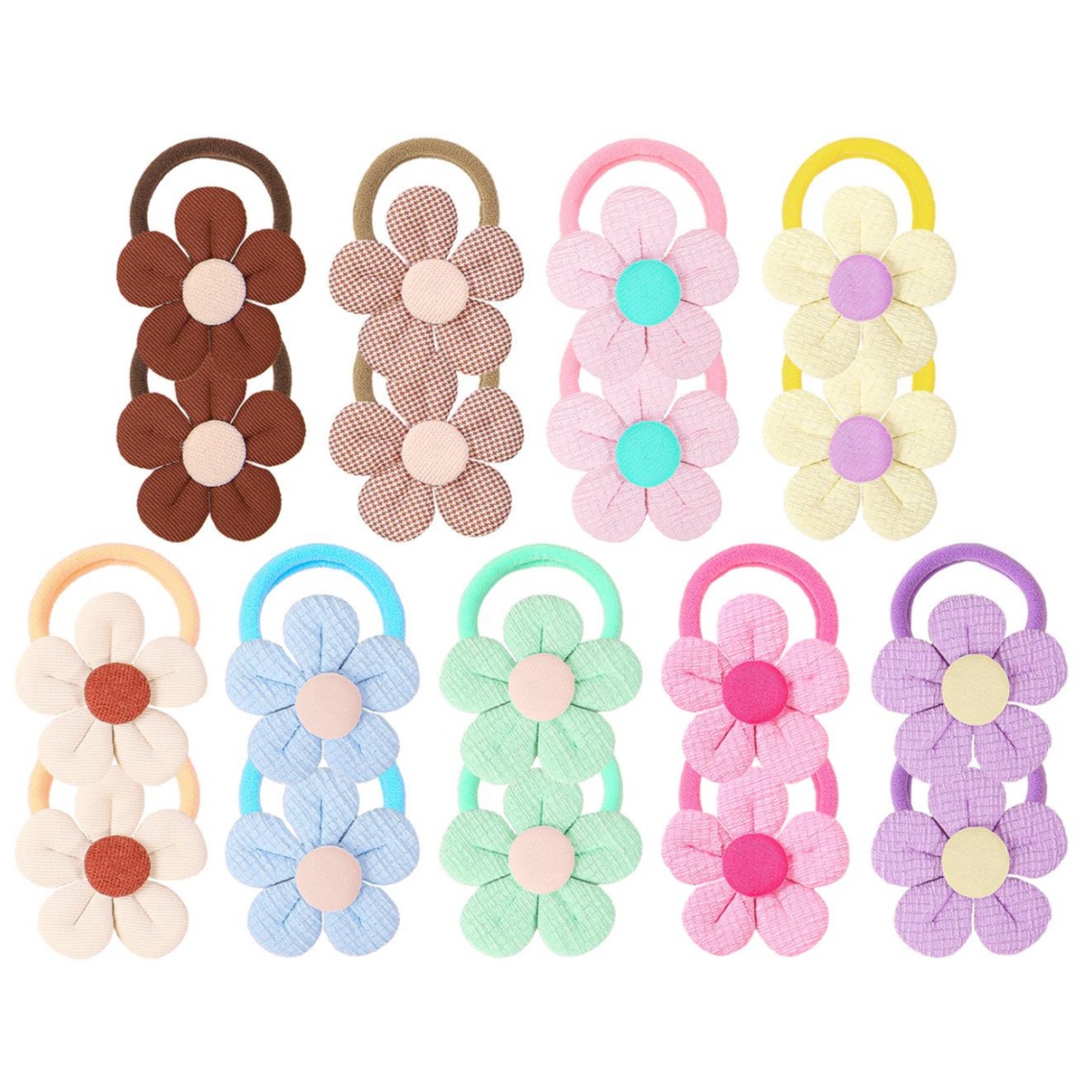 Travel Accessories With Kids - 18 Buah Ikat Rambut Bunga Matahari
