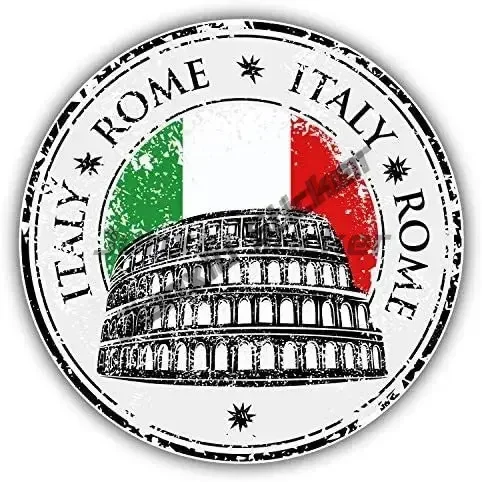Travel Accessories Italy - Stiker Vinil Stempel Perjalanan Grunge Bendera
