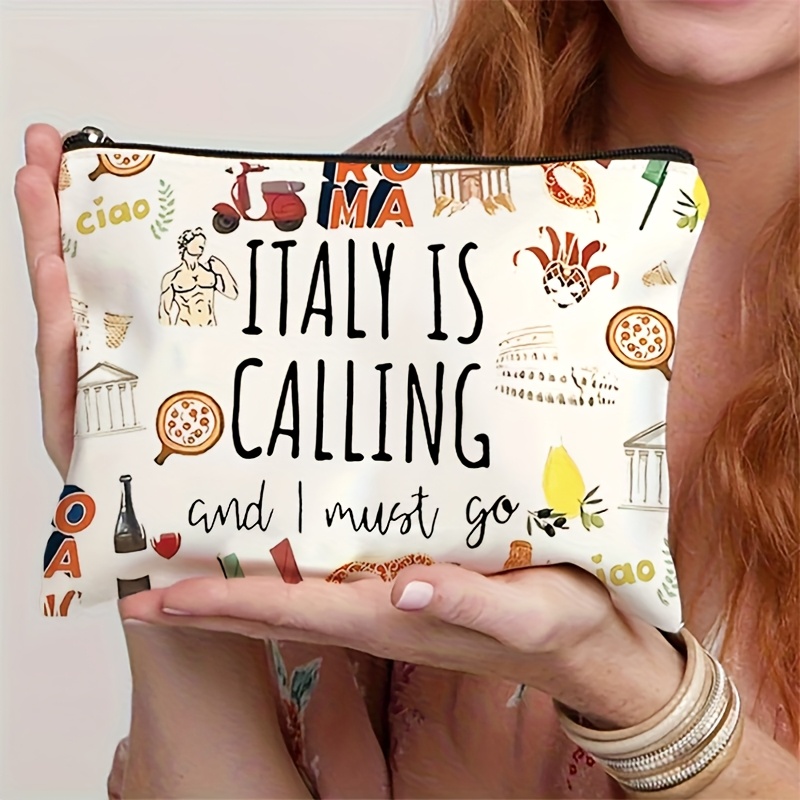 Travel Accessories Italy - Tas Makeup Kapasitas Besar Desain Souvenir