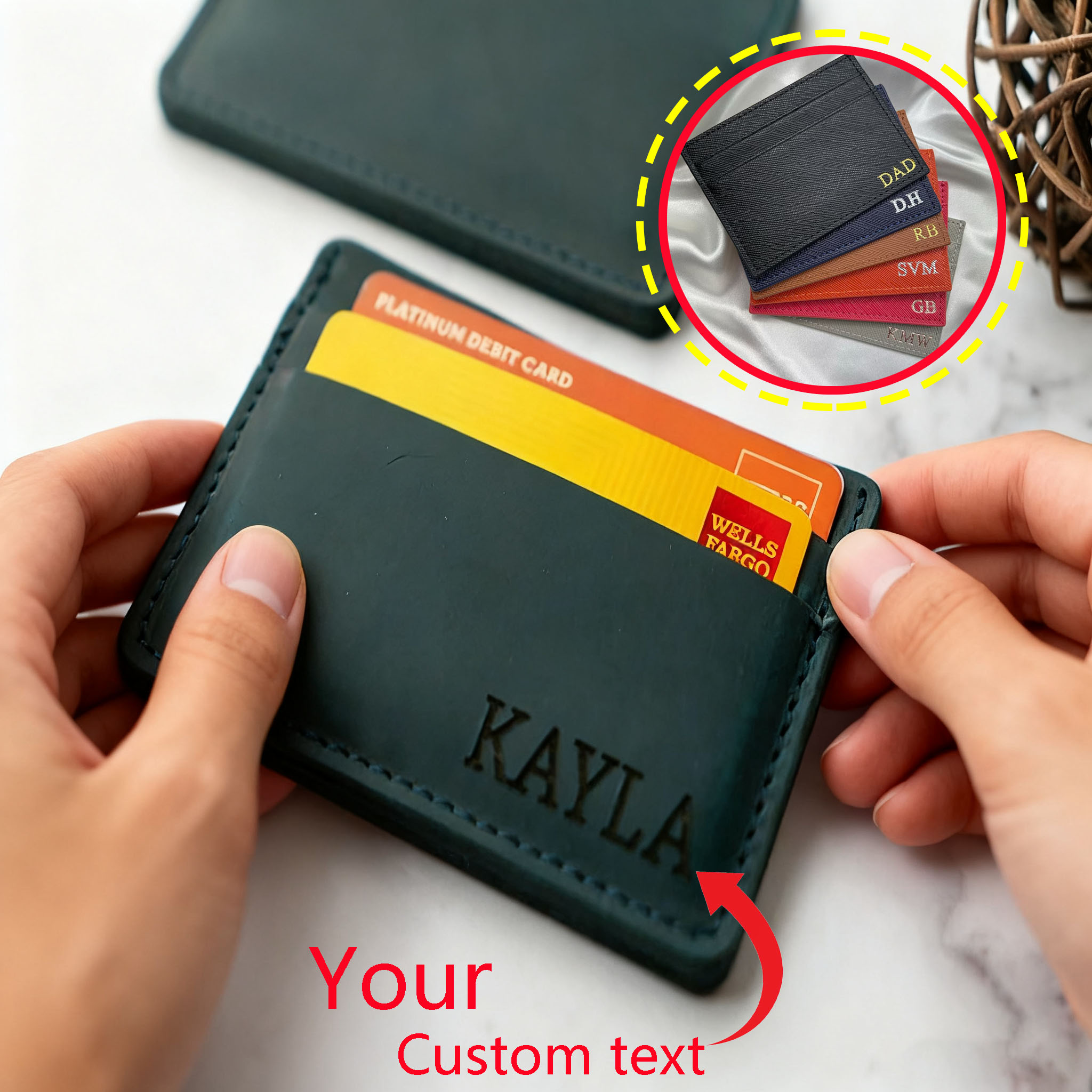 Travel Wallet Slim - Dompet Kartu Identitas Kulit Mewah Kustom