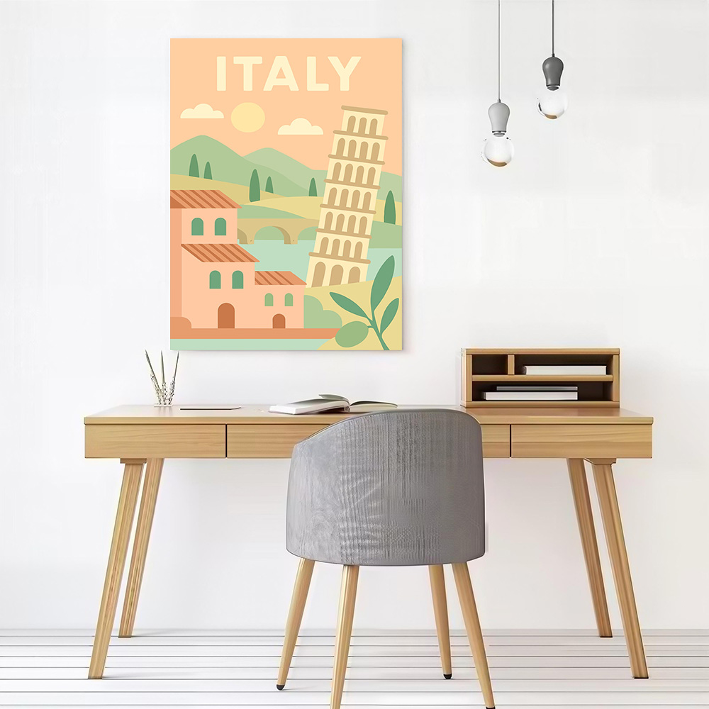 Poster Seni Dinding Kanvas Per - Travel Accessories Italy ulasan dan harga